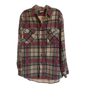 Vintage Flannel Fieldmaster Shirt Trucker Buttonup Work plaid sz L